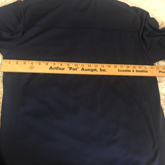 Izod Performance LS 1/4 Zip Pullover Mens L Blue White Stipes - Picture 5 of 6